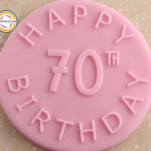 Happy 70th Birthday Debosser/Embosser/Birthday Fondant Stamp
