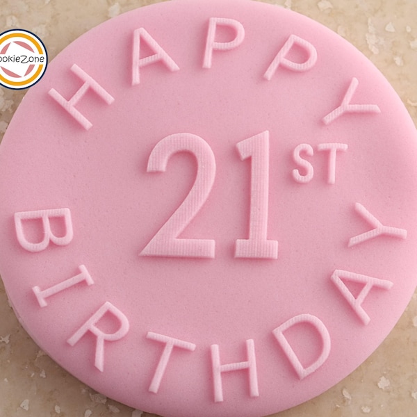 21歳のお誕生日おめでとう デボス/エンボス/バースデーフォンダンスタンプ