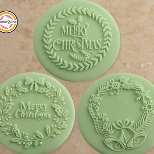 Christmas Debossers (Set 4) & Cutter/Embosser/Fondant Stamp/Debosser Set