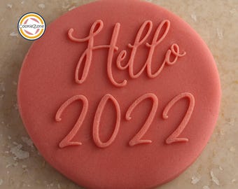 Hello 2022 Debosser/Embosser/Christmas/Fondant Stamp