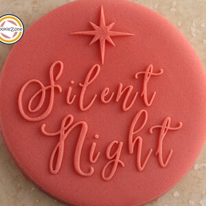 Stille nacht: debosser/embosser/kerst/fondantstempel