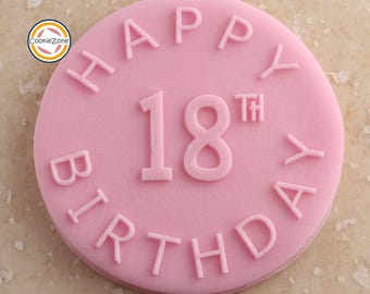 Happy 18th Birthday Debosser/Embosser/Birthday Fondant Stamp