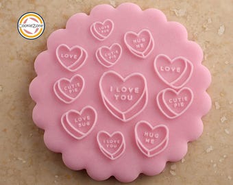 Love Hearts Pattern/Valentines Day Debosser/Embosser/Fondant Stamp