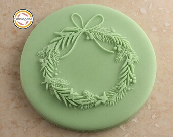 Christmas Wreath (Style 17) Debosser/Embosser/Fondant Stamp