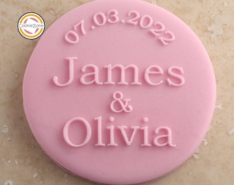 Custom Wedding Names (Style 5) Debosser/Embosser/Engagement/Wedding/Anniversary/Fondant Stamp