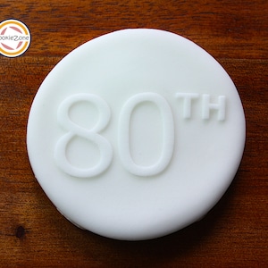 80th Happy Birthday Debosser/Embosser Fondant Stamp/Cookie Cutter Set