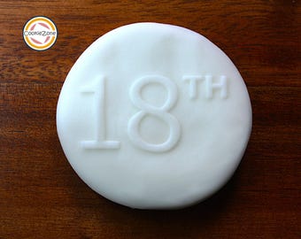 18th Happy Birthday Debosser/Embosser Fondant Stamp/Cookie Cutter Set