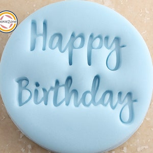 Happy Birthday (Stil 2) Embosser Fondant Stempel/Cookie Cutter Set