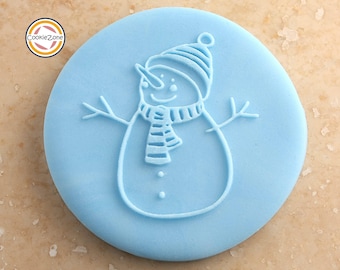 Sneeuwpop (stijl 3) kerstdebosser/embosser/fondantstempel