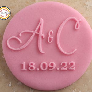 Custom Initials (Style 3) Debosser/Embosser/Anniversary/Wedding/Engagement/Fondant Stamp