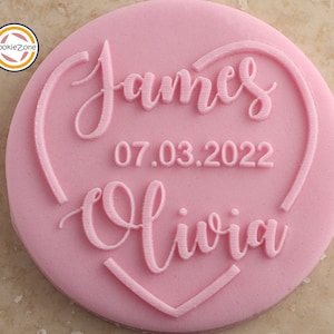 Custom Wedding Names (Style 4) Debosser/Embosser/Engagement/Wedding/Anniversary/Fondant Stamp