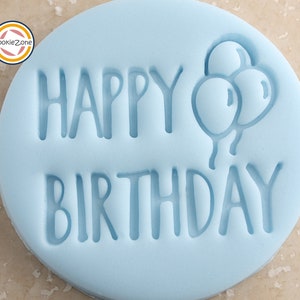 Geburtstag (mit Luftballons) Embosser Fondant Stempel/Ausstechform Set