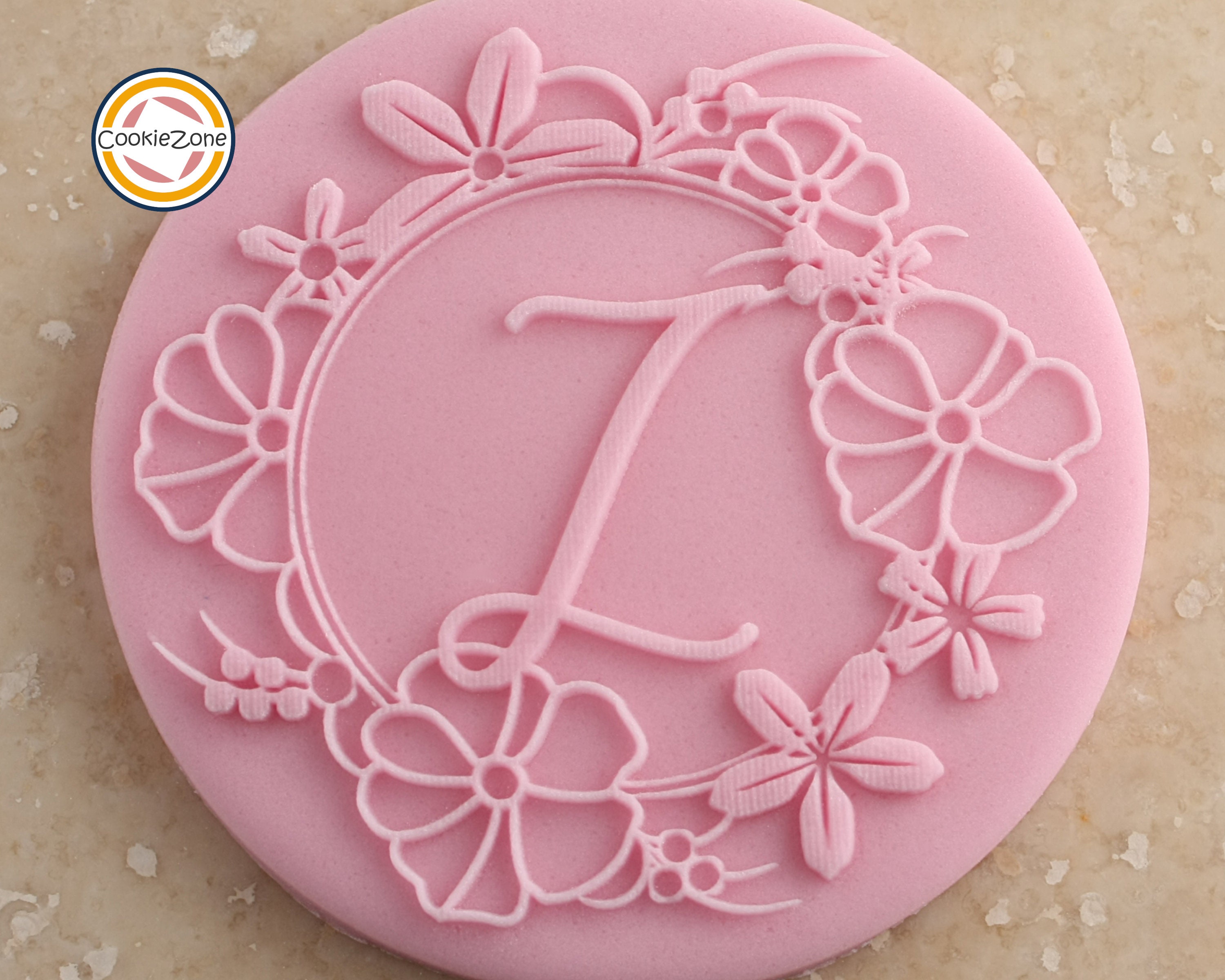 Letter Z Flower Border Debosser/Embosser Fondant Stamp