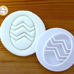 Juego de sellos/cortadores de galletas para fondant con diseño de huevo de Pascua (estilo 2)
