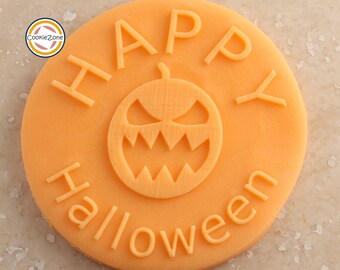 Happy Halloween with Pumpkin Debosser/Embosser Fondant Stamp