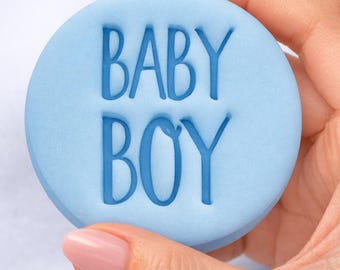 Baby Boy/Baby Shower Embosser Style Fondant Stamp/Cookie Cutter Set