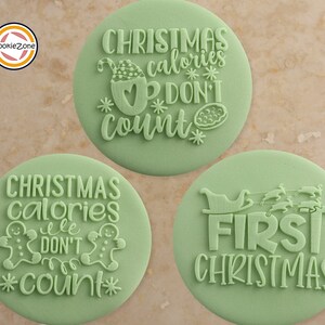 Christmas Debossers (Set 5) & Cutter/Embosser/Fondant Stamp/Debosser Set