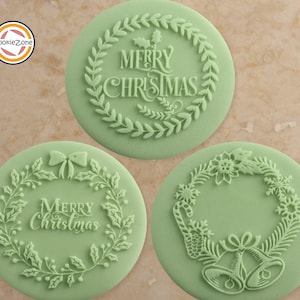 Christmas Debossers (Set 4) & Cutter/Embosser/Fondant Stamp/Debosser Set