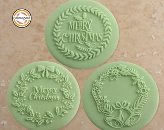 Christmas Debossers (Set 4) & Cutter/Embosser/Fondant Stamp/Debosser Set