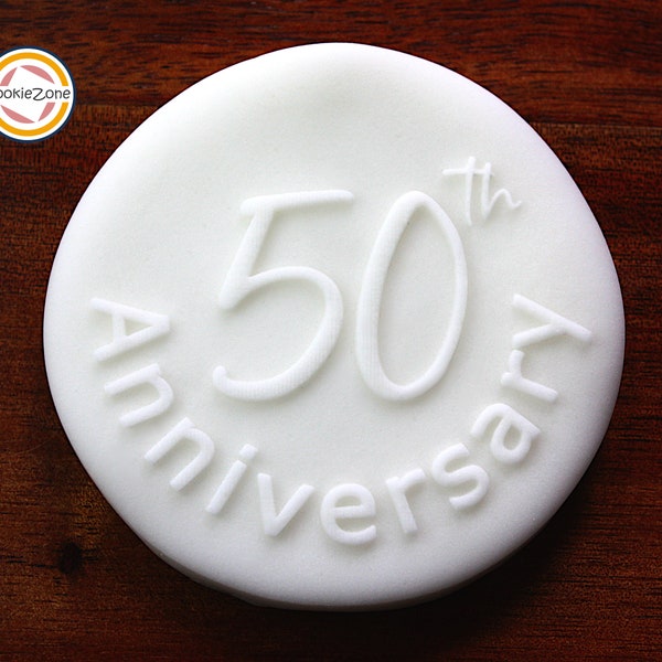 50th Anniversary Debosser/Embosser Fondant Stamp/Cookie Cutter Set