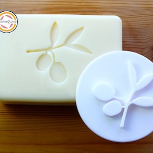 Timbro per sapone con ramo d'ulivo