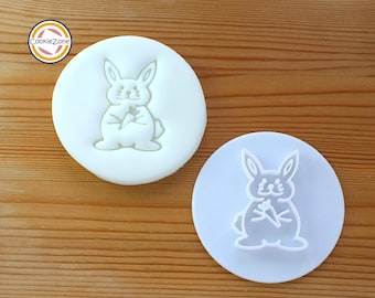 Easter Bunny (Style 2) Embosser Style Fondant Stamp