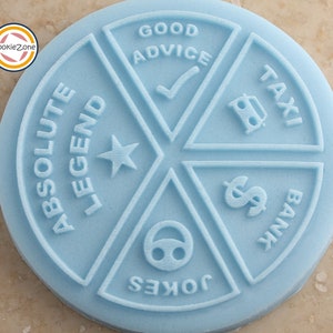 Taartcirkeldiagram debosser/embosser/Vaderdag/fondantstempel
