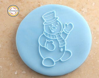 Sneeuwpop (stijl 2) kerstdebosser/embosser/fondantstempel