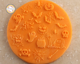 Timbro per fondente/debossing con motivi misti di Halloween