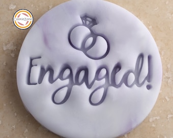 Engaged with Ring Embosser Fondant Stamp/Cookie Cutter Set