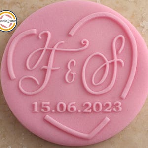 Custom Initials (Style 6) Debosser/Embosser/Anniversary/Wedding/Engagement/Fondant Stamp