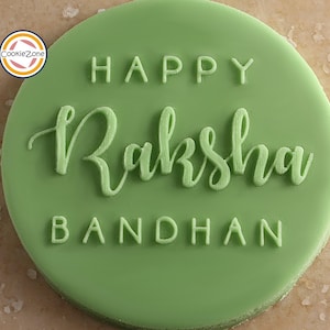 Sello para fondant y grabado en relieve Happy Raksha Bandhan (estilo 2)
