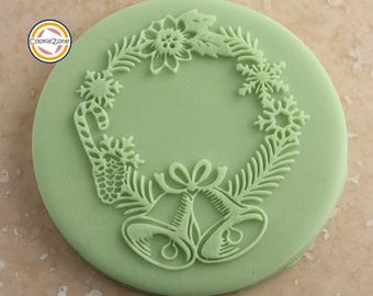 Corona navideña (Estilo 1)/Grabador en relieve navideño/Repujado/Sello para fondant