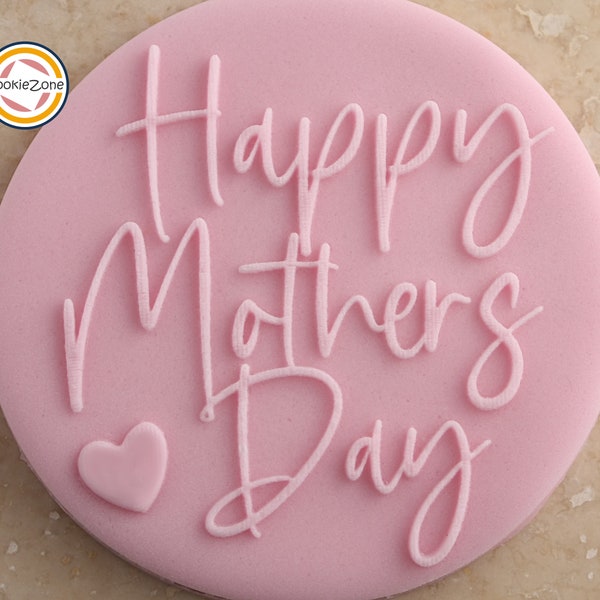 Happy Mothers Day with Heart Debosser/Embosser Fondant Stamp