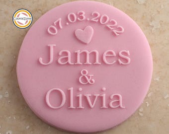 Custom Wedding Names (Style 6) Debosser/Embosser/Engagement/Wedding/Anniversary/Fondant Stamp