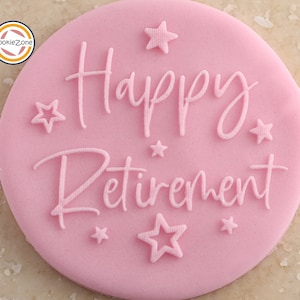 Happy Retirement Stars Debosser/Embosser/Fondant Stamp