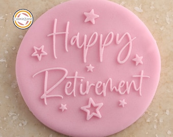 Happy Retirement Stars Debosser/Embosser/Fondant Stamp