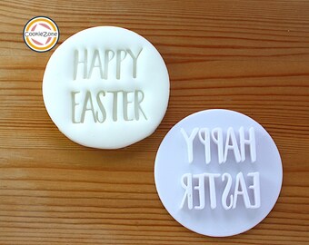 Happy Easter (Style 1) Embosser Style Fondant Stamp