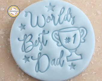 Weltbester Dad/Vater's Tag Embosser Style Fondant Stempel