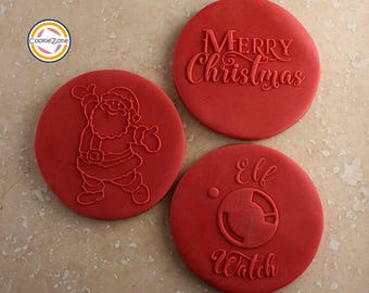 クリスマス デボッサー (セット 2) & カッター/エンボッサー/フォンダン スタンプ/デボッサー セット