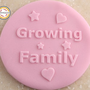 Wachsende Familie Prägestempel/Embosser Stempel/Babyparty/Fondant/Glasur