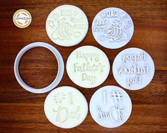 Father's Day (Set 1) Embosser Style Fondant Stamps & Cutter