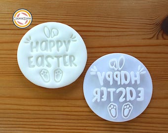 Happy Easter (Style 4) Embosser Style Fondant Stamp