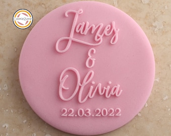Custom Wedding Names (Style 1) Debosser/Embosser/Engagement/Wedding/Anniversary/Fondant Stamp