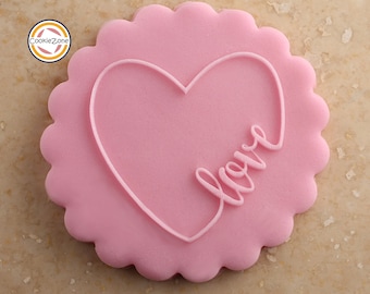 Love Heart/Valentines/Debosser/Embosser/Fondant Stamp