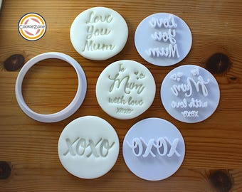 Sello de fondant estilo relieve para el Día de la Madre (Set 2)