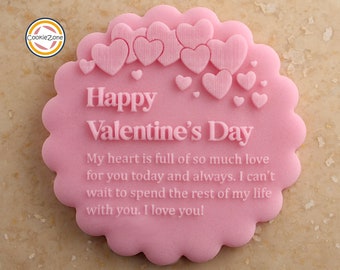 Happy Valentines Day (with message) Debosser/Embosser/Fondant Stamp