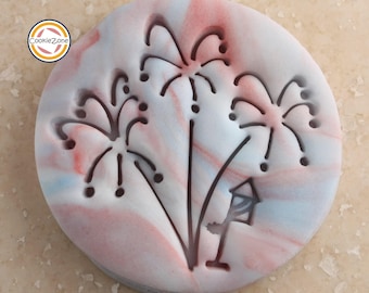 Fireworks Embosser Style Fondant Stamp/Cookie Cutter Set