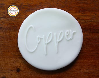 Copper 7th Anniversary Debosser/Embosser Fondant Stamp/Cookie Cutter Set