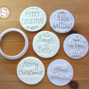 Christmas Set (Style 1) Embosser Fondant Stamps/Cookie Cutter Set